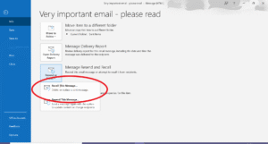 Recall in Outlook