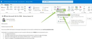 Recall Email in Outlook